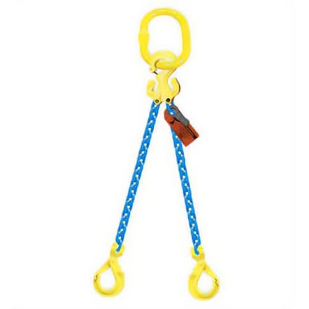 Grabiq Double Leg 1/2 in Adjstbl Chain Slng TG2-GBK, 12ft L, 26000lb WLL G-1/2-TG2-GBK-12